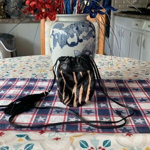 Berta Gandolfi Leather Pouch With Fur